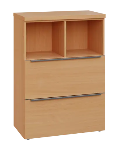 SIN 3 - 82ZN kancelářská skříň, 2-zásuvková/nika, 1120x800x400, buk royal